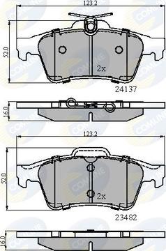 Comline CBP01599 - Тормозные колодки, дисковые, комплект unicars.by