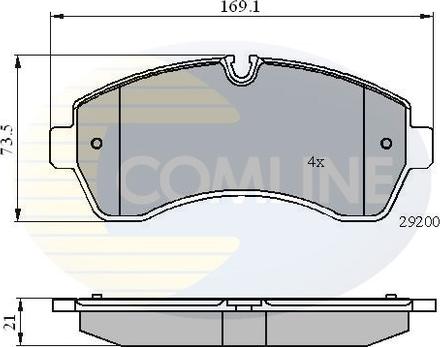 Comline CBP01569 - Тормозные колодки, дисковые, комплект unicars.by