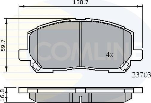 Comline CBP01507 - Тормозные колодки, дисковые, комплект unicars.by