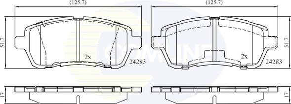 Comline CBP01618 - Тормозные колодки, дисковые, комплект unicars.by