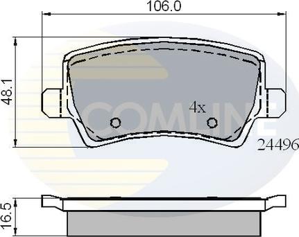 Comline CBP01613 - Тормозные колодки, дисковые, комплект unicars.by