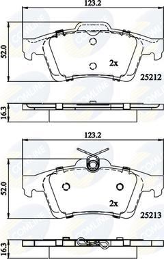 Comline CBP01629 - Тормозные колодки, дисковые, комплект unicars.by