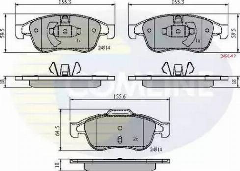 Comline CBP01677 - Тормозные колодки, дисковые, комплект unicars.by