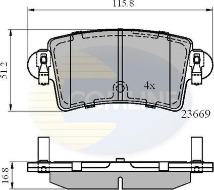 Comline CBP01036 - Тормозные колодки, дисковые, комплект unicars.by