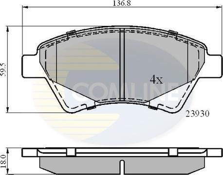 Comline CBP01160 - Тормозные колодки, дисковые, комплект unicars.by