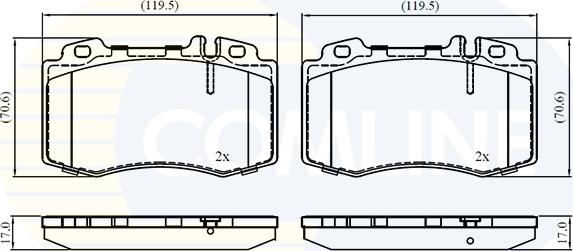 Comline CBP01117 - Тормозные колодки, дисковые, комплект unicars.by