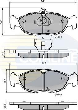 Comline CBP0134 - Тормозные колодки, дисковые, комплект unicars.by