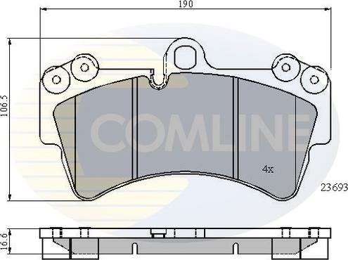 Comline CBP01315 - Тормозные колодки, дисковые, комплект unicars.by