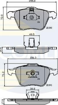 Comline CBP01322 - Тормозные колодки, дисковые, комплект unicars.by