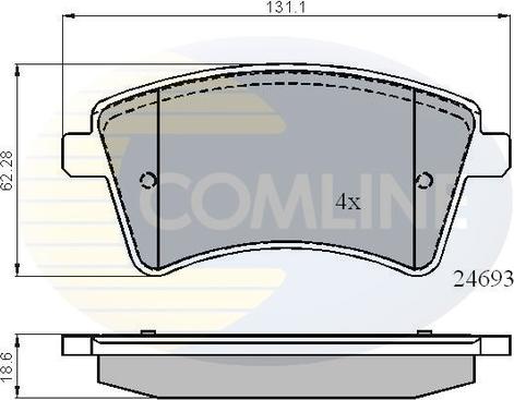 Comline CBP01707 - Тормозные колодки, дисковые, комплект unicars.by