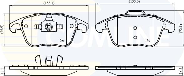 Comline CBP01720 - Тормозные колодки, дисковые, комплект unicars.by