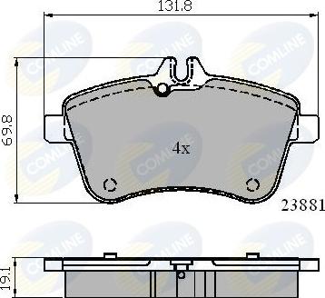 Comline CBP01723 - Тормозные колодки, дисковые, комплект unicars.by