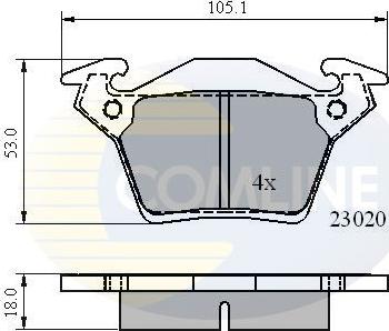 Comline CBP0888 - Тормозные колодки, дисковые, комплект unicars.by