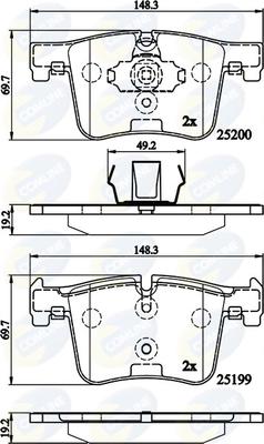 Comline CBP02149 - Тормозные колодки, дисковые, комплект unicars.by