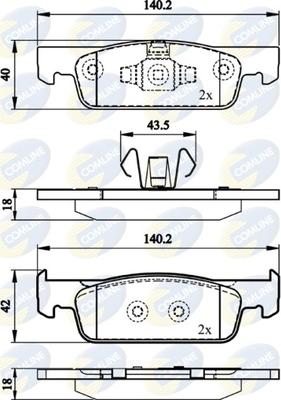 Comline CBP02144 - Тормозные колодки, дисковые, комплект unicars.by