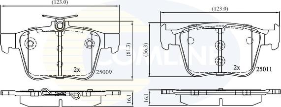 Comline CBP02157 - Тормозные колодки, дисковые, комплект unicars.by