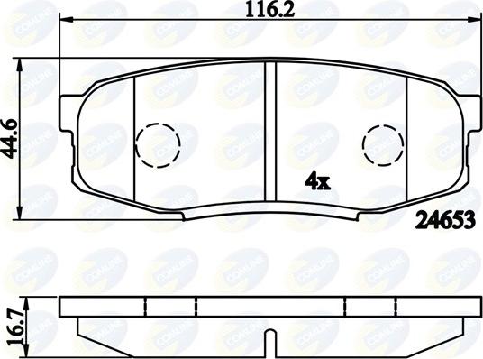 Comline CBP02124 - Тормозные колодки, дисковые, комплект unicars.by