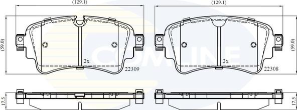 Comline CBP02362 - Тормозные колодки, дисковые, комплект unicars.by