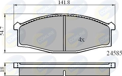 Comline CBP0758 - Тормозные колодки, дисковые, комплект unicars.by