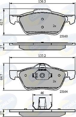 Comline CBP0739 - Тормозные колодки, дисковые, комплект unicars.by