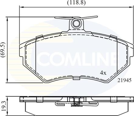 Comline CBP0736 - Тормозные колодки, дисковые, комплект unicars.by