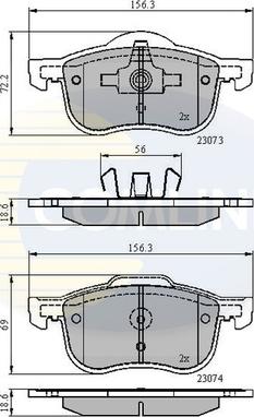 Comline CBP0730 - Тормозные колодки, дисковые, комплект unicars.by