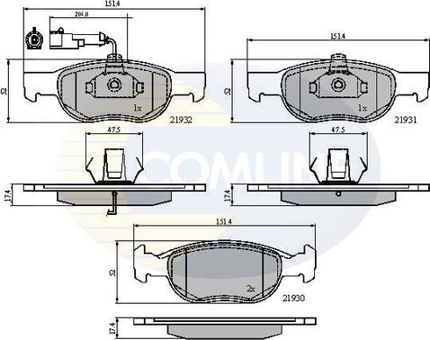 Comline CBP1479 - Тормозные колодки, дисковые, комплект unicars.by