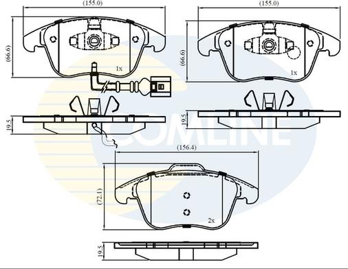 Comline CBP16022 - Тормозные колодки, дисковые, комплект unicars.by