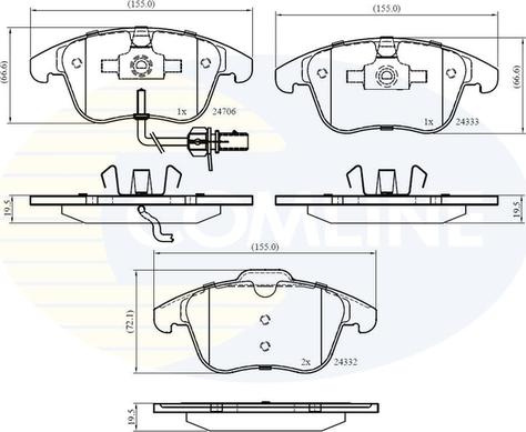 Comline CBP11591 - Тормозные колодки, дисковые, комплект unicars.by