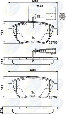 Comline CBP11037 - Тормозные колодки, дисковые, комплект unicars.by