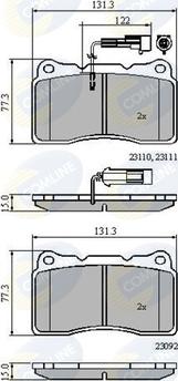 Comline CBP11022 - Тормозные колодки, дисковые, комплект unicars.by