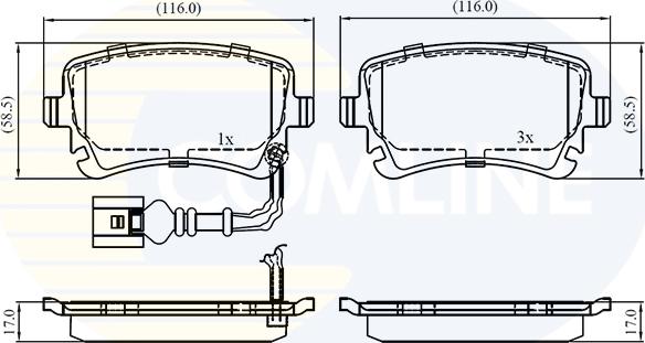 Comline CBP11313 - Тормозные колодки, дисковые, комплект unicars.by