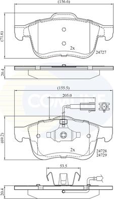 Comline CBP12032 - Тормозные колодки, дисковые, комплект unicars.by