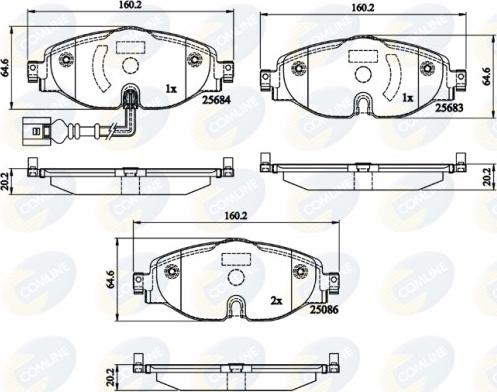 Comline CBP12158 - Тормозные колодки, дисковые, комплект unicars.by