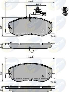 Comline CBP12108 - Тормозные колодки, дисковые, комплект unicars.by