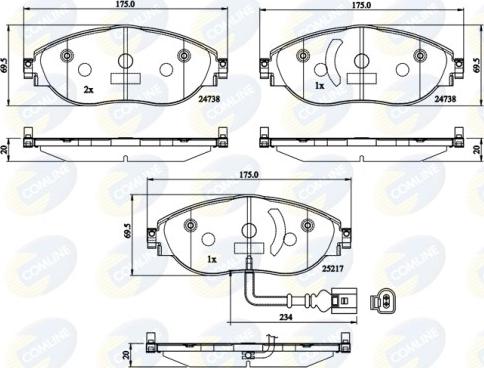 Comline CBP12201 - Тормозные колодки, дисковые, комплект unicars.by