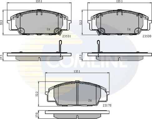 Comline CBP3947 - Тормозные колодки, дисковые, комплект unicars.by