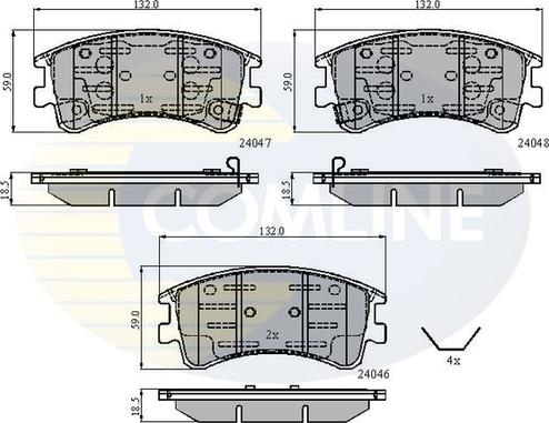 Comline CBP3950 - Тормозные колодки, дисковые, комплект unicars.by