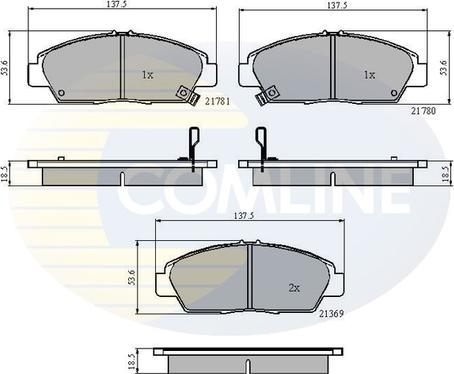 Comline CBP3446 - Тормозные колодки, дисковые, комплект unicars.by