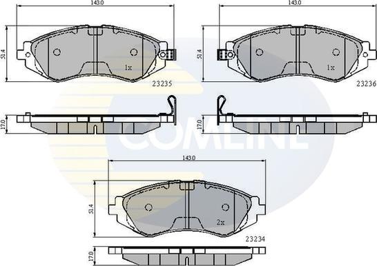 Comline CBP3435 - Тормозные колодки, дисковые, комплект unicars.by