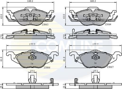 Comline CBP3584 - Тормозные колодки, дисковые, комплект unicars.by