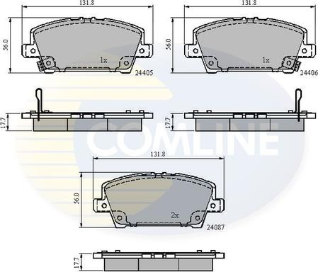 Comline CBP31586 - Тормозные колодки, дисковые, комплект unicars.by