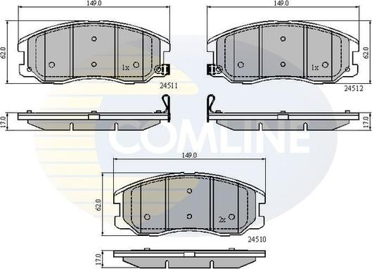 Comline CBP31582 - Тормозные колодки, дисковые, комплект unicars.by