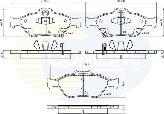 Comline CBP31637 - Тормозные колодки, дисковые, комплект unicars.by