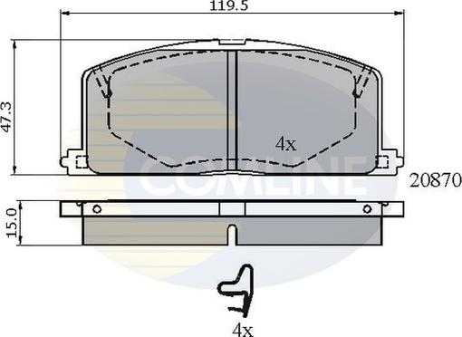 Comline CBP3163 - Тормозные колодки, дисковые, комплект unicars.by