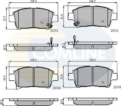 Comline CBP31155 - Тормозные колодки, дисковые, комплект unicars.by