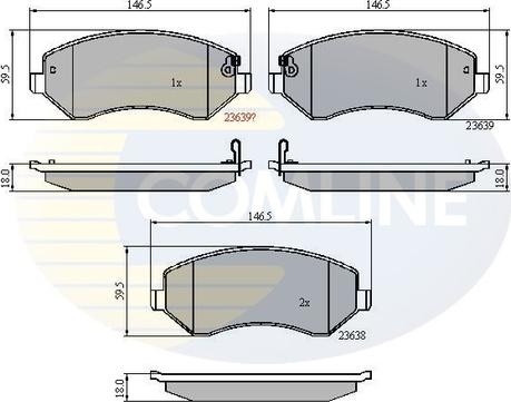 Comline CBP31162 - Тормозные колодки, дисковые, комплект unicars.by