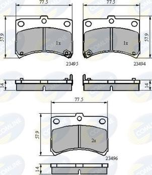 Comline CBP3801 - Тормозные колодки, дисковые, комплект unicars.by