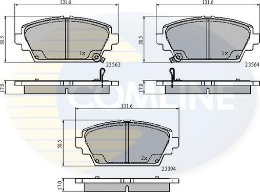 Comline CBP3802 - Тормозные колодки, дисковые, комплект unicars.by