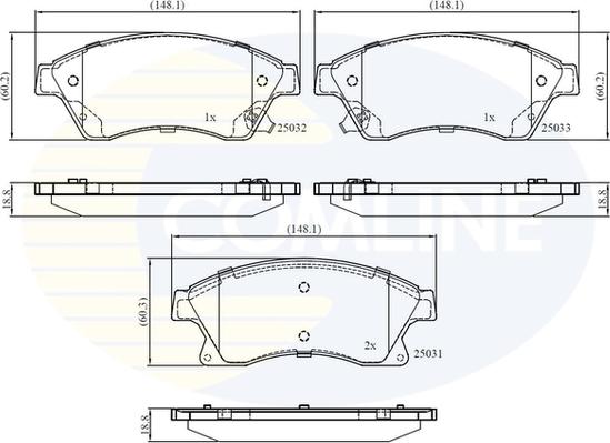 Comline CBP32038 - Тормозные колодки, дисковые, комплект unicars.by